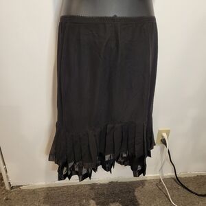 New linea size 2x office/career black pleated hem skirt